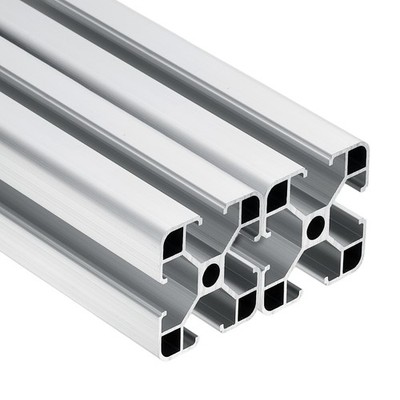 2 Stück Aluminiumprofil 400mm 4040 eloxiert, Linearschiene versilbert für Extrusion