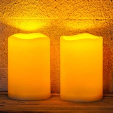 4"x6" Large Solar Candles Outdoor Waterproof, Dusk to Dawn, Solar Powered Fla...