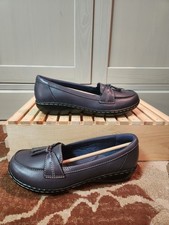New CLARKS Women's Navy Blue Ashland Bubble Slip-On Loafer Size 6W