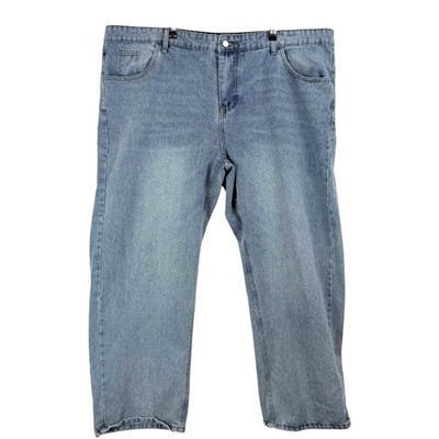 MANFINITY Mens Jeans 4XL Light Wash Relaxed Fit Denim Pants