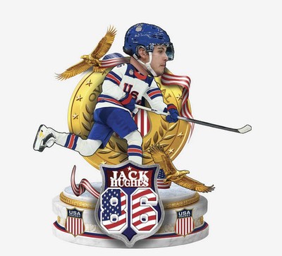 PRE-SALE Jack Hughes USA Men's Hockey Overtime Goal 8'' Bobblehead - ships by 8/1