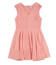 bar III Womens Mesh Fit & Flare Dress, blush, XL