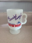VTG 70s Seafood Shack Showboat Cortez Fl. Souvenir Milk Glass Mug
