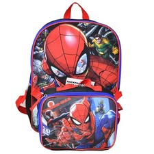 Kids Backpack Lunch Bag Set Spiderman 16" School with Insulated Lunch Bag