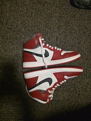 Nike Air Jordan 1 High Chicago Retro Leather Basketball Sneakers Red White Black