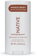 Native Whole Body Deodorant Coconut  Vanilla 2.3 oz NEW