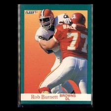 Rob Burnett Rookie #32 1991 Fleer Cleveland Browns Football Card NFL. rookie card picture