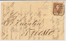 LOMB-VEN 18.. 10sld. Brief-VORDERSEITE, SCHIFFSTEMPEL DA VENEZIA/COL VAPORE.
