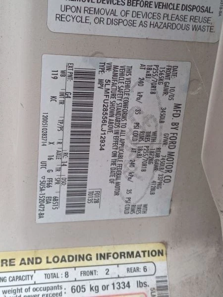 Grille Upper Hood Mounted Painted Grille Surround Fits 05-06 NAVIGATOR 218508 - Image 4 of 4