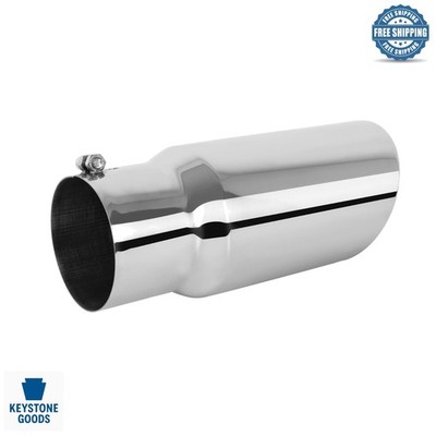 Universal 4x5x12 in Chrome Stainless Steel Diesel Exhaust Tip for Cars