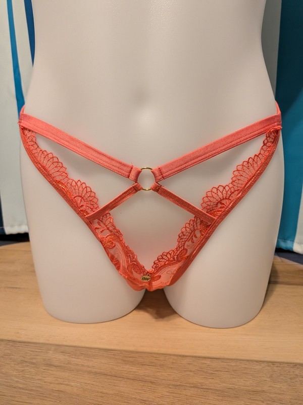 Wicked Weasel Orange Lace Thong Large