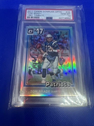 2017 PANINI DONRUSS OPTIC TOM BRADY 1981 TRIBUTE #32 PSA 10