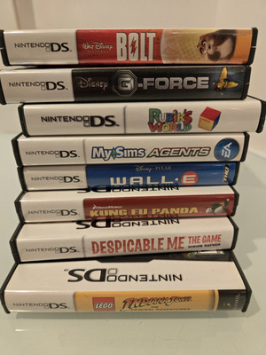 Mixed Lot Of 8 Nintendo DS Games: Lego Indiana Jones,rubiks World,bolt,wallE Etc