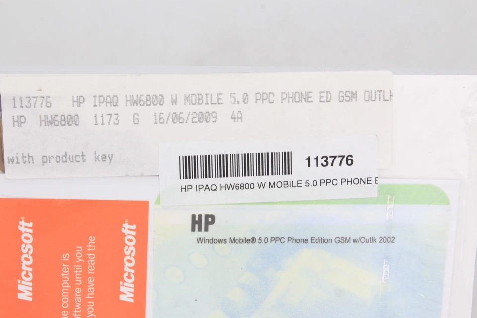 HP IPAQ HW6800 WINDOWS MOBILE 5.0 Operating System POCKET PC OS Phone Edition - Image 3 of 3