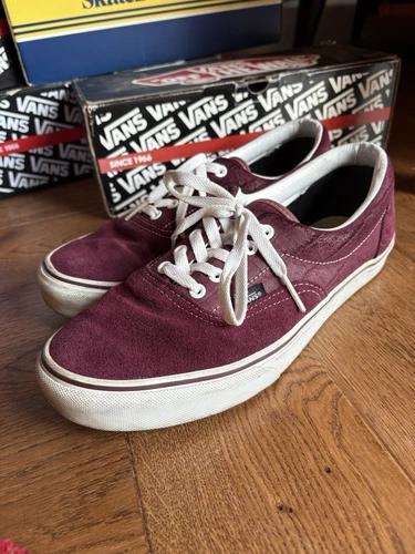 VANs epoca croc scamosciato bordeaux UK10 pelle e camoscio scatola inclusa
