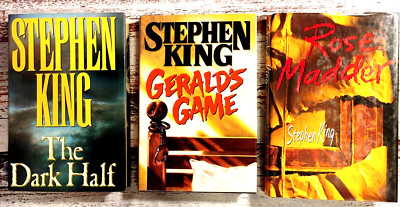 Stephen King Lot of 3 Titles.The Dark Half, Gerald's Game +Rose Madder 1989-1995