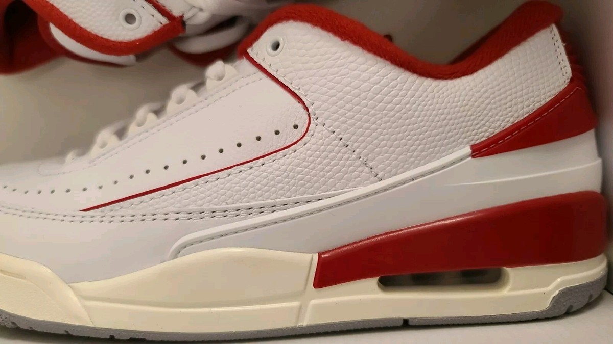 NEW Men's Size 9.5 Air Jordan 2/3 White Varsity Red Sneakers