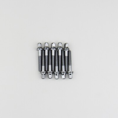 10 Drum Tension Rods 35mm (1 3/8'' Shoulder to End) Chrome w/ Washers Dia 7/32''