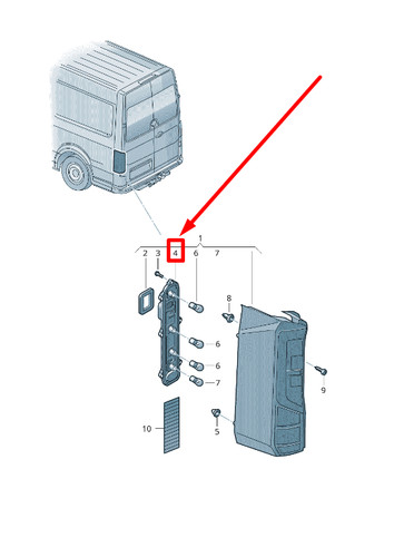 VW CRAFTER Pritschenbett Gr. hinten links Glühbirnenhalter 7C0945257A - Bild 10 von 10