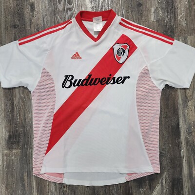2003 Adidas River Plate Home Soccer Jersey Javier Mascherano Men L