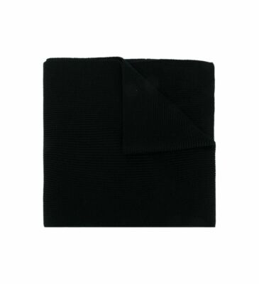 Moncler Ribbed Logo Knit Black Scarf | eBay