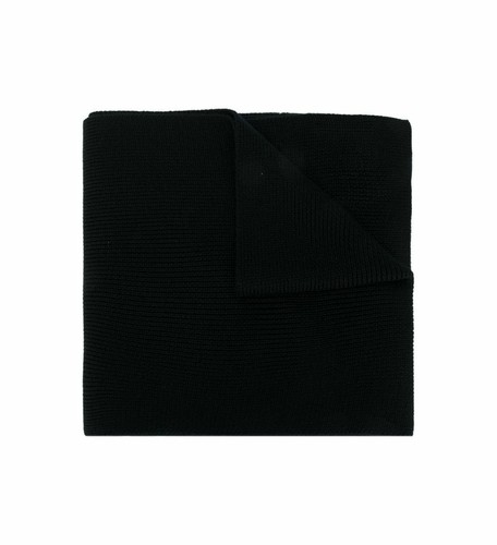 Moncler Ribbed Logo Knit Black Scarf - Picture 3 of 3