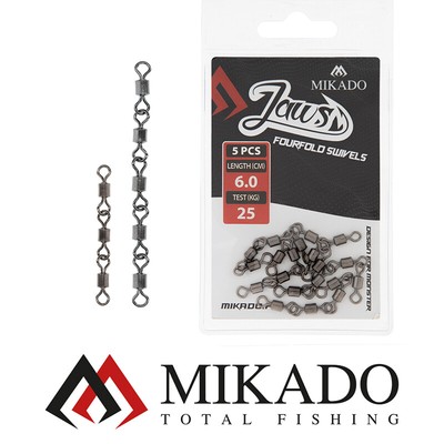 5x MIKADO WIRBEL JAWS WIRBELKETTE SPEZIELLE WIRBEL FÜR RAUBFISCHMONTAGEN SWIVELS