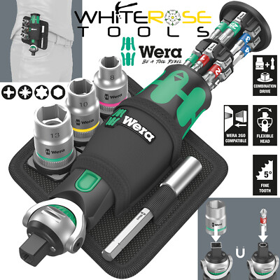 Wera Compact Schraubendreher Steckschlüssel Zyklop Taschenset 2 18 Stck. 8009 3/8 Zoll Antrieb