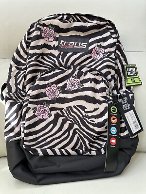 Trans by Jansport JS00T70S Overt Backpack Zebra Rose - NEW