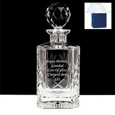 Personalised Engraved Crystal Decanter silver, Best Man golden anniversary gift