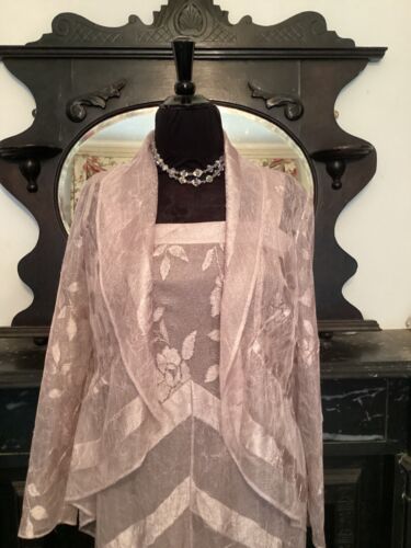 USA Designer Damianou Mother Of The Bride Floral Lace Outfit ‘Blush’ Size XL 18 - Picture 3 of 16