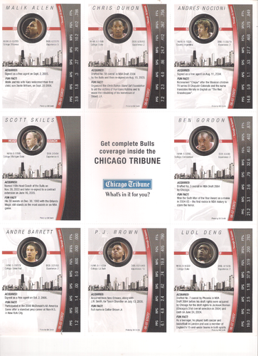 Chicago Bulls 2007 Bulls Playoff Series Basketball Card Set Ben Gordon-Luol Deng - Picture 2 of 2