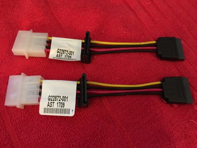2 Pcs INTEL ATX Molex 4 Pin IDE to 2 x Serial ATA SATA 15-pin Power Cable Cord 