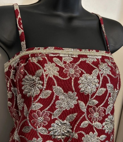 Vintage Adolfo New York 3 Piece Cocktail Suit Rich Red & Metallic Gold - EVC - M - Picture 12 of 23