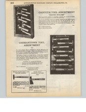 1927 CARTA PUBBLICITARIA Germantown vetrina negozio martello custodia da parete campana liberty