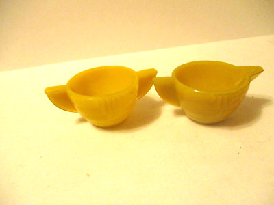 Arko Agate Yellow Slag Glass Toy Creamer and Sugar