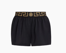 Versace Greca Silk Swim Black Shorts Size 3
