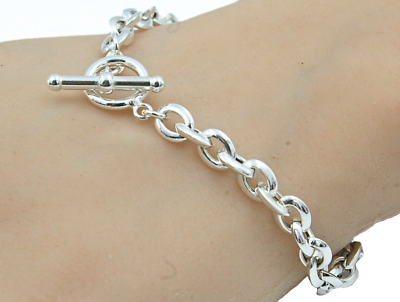 Karizia Spa Ka 1772 Signed Italy Sterling Silver Toggle Chain Link