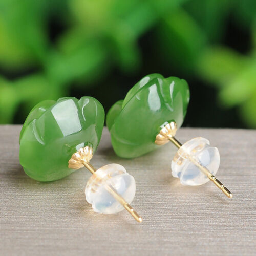 Minimalist Elegant Green Flower Shape Stud Earrings For Woman Fashion Jewelry - Afbeelding 1 van 6