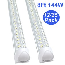 8FT LED Shop Light 144W T8 Linkable LED Light Fixture For Garage Warehouse 6500K
