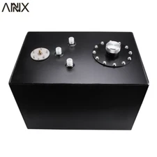 Top-Feed Coated Aluminum Black Racing Fuel Cell Tank+Cap+Level Sender