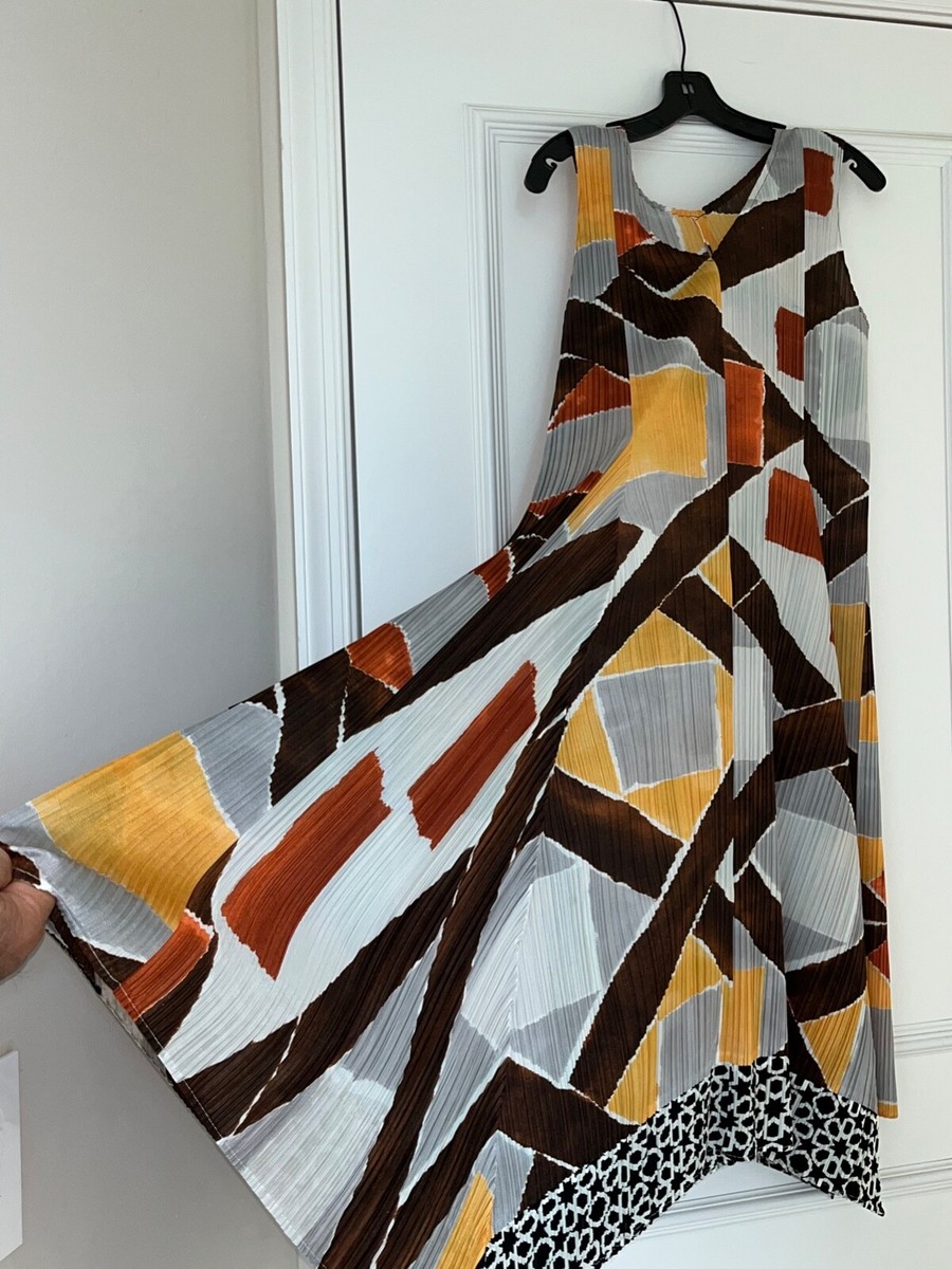 100% AUTH ISSEY MIYAKE PLEATS PLEASE UNIQUE LONG DRESS PURCHASED 