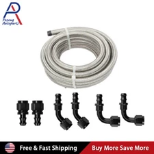 10ft 6/8/10AN  Braided CPE Fuel Oil Line & 6PCS Push Lock Hose Fittings Kit