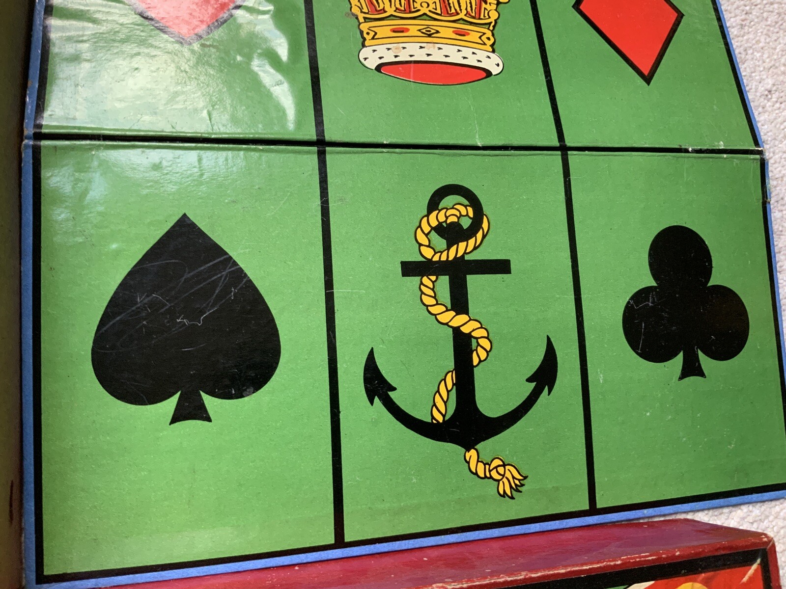 Vintage Crown and Anchor Game 1930s Board Box & Wooden Dice Only eBay