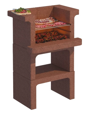 BARBECUE BETON LAPILLO PREFABBRICATO IN CEMENTO 65x49x101h - Foto 4 di 4