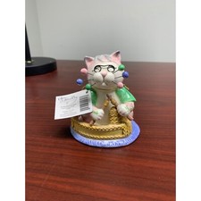 WhimsiClay Amy LaCombe Purrsonalized Grandma Cat Figurine "Aha Made You Smile"