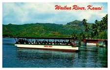postcard Smith's Tour Boat on the Wailua River Kauai Hawaii A6544