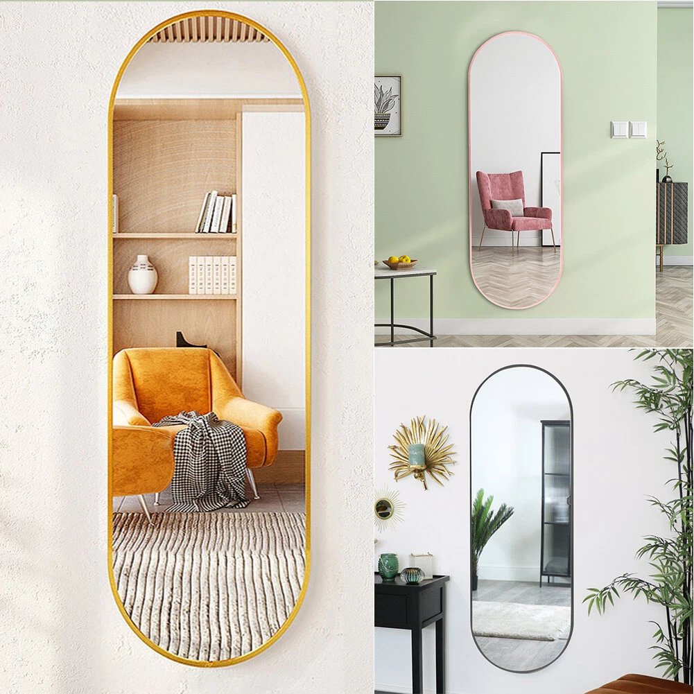 Metal Full length Mirror Dressing Mirror Wall Hanging Oval Unit