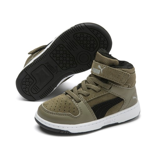 Puma Rebound Layup Fur SD V Inf Baby Toddler Shoes Padded Trainers - Picture 9 of 14