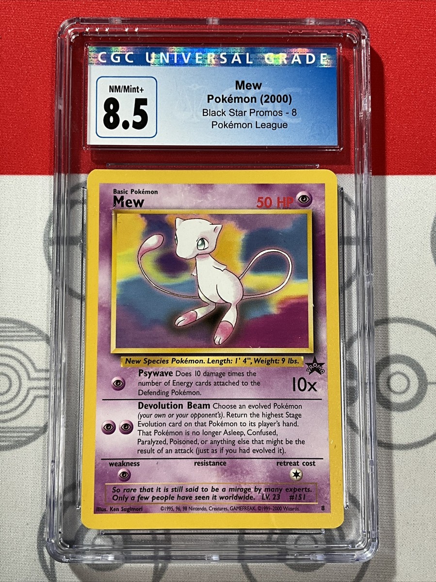 CGC 8.5 2000 Pokemon Black Star Mew Promo Pokemon League #8 MINT